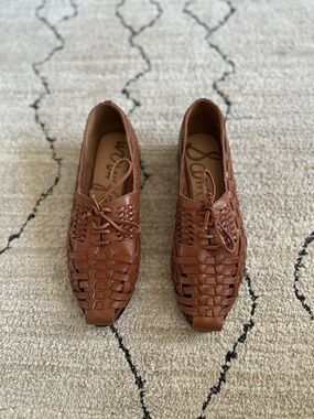 Sam Edelman Rishel Cognac Tan Leather Loafers Sz 9